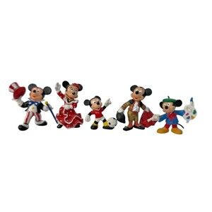 BULLYLAND DISNEY VTG‎ MICKEY MOUSE 5 PIECE SET PVC HAND-PAINTED FIGURE